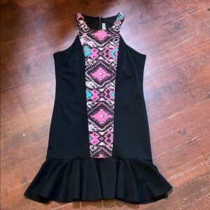 🌻3/$15🌻 Hunter Dixon Black Dress with Pink and green Accents